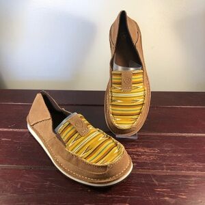 Ariat Women's Cruiser Boat Shoes Brown Suede with Sante Fe Mustard Size 8.5 NWOT
